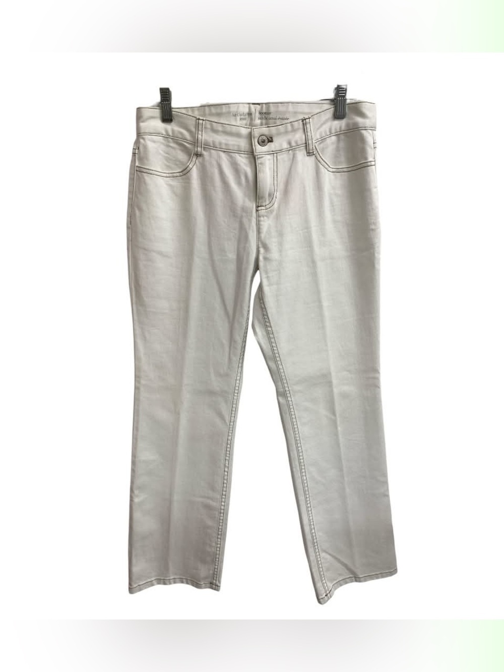 Liz Claiborne Cream Straight-Leg Jeans Size M